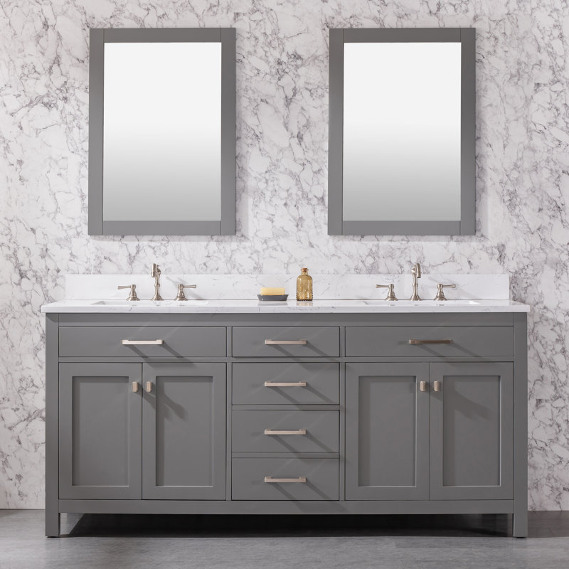 Breakwater Bay Cosentino 72" Double Bathroom Vanity Set & Reviews Wayfair
